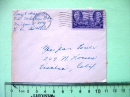 USA 1946 Small Cover Northport To Visalia - Jackson And Sevier - Tennessee Capitol - Tuberculosis Labels On Back - Cartas & Documentos