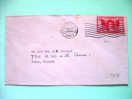 USA 1948 Cover Indianapolis To Miami - Francis Scott Key And Flag - Cartas & Documentos
