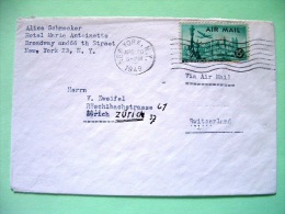 USA 1949 Cover New York To Switzerland - Plane Over Statue Of Liberty - Cartas & Documentos