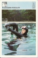 SPORT CARD No 105 - Spearfishing, Yugoslavia, 1981., Svijet Sporta, 10 X 15 Cm - Pesca
