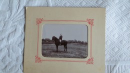 Photo Ancienne CAVALIER A L'EXERCICE - Andere & Zonder Classificatie