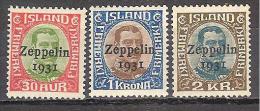 * 1931 ISLANDA POSTA AEREA ZEPPELIN A9/A11 - Unused Stamps