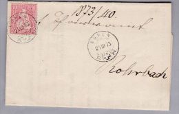 Heimat BE BÜREN III P.K. 1873-03-21 Auf Brief Nach Rohrbach Mit 10 Rp. Rot Sitzende Helvetia - Storia Postale