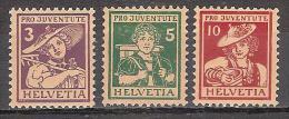 * SVIZZERA 1916 - PRO JUVENTUTE MH UNIFICATO N.151/153 CAT. € 80,00 - Neufs