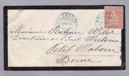 Heimat NE COLOMBIER 1874-06-18 Blau Nach Wabern - Briefe U. Dokumente