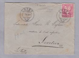 Heimat VD LUTRY 1881-12-07 Brief Nach Sentier Mit 10 Rp. Karmin Faser Sitzende - Covers & Documents