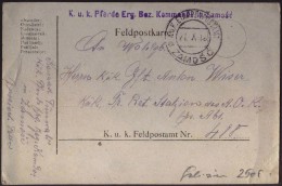 AUSTRIA - POLSKA - GALIZIA - K.u.K. ETAPENPOSTAMT  ZAMOSC / ZAMOŠČ - PFERDE Kommand.  - 1914 - 1. Weltkrieg