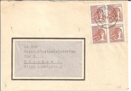WRW071/ Mi.Nr.A956 Auf Brief, 10-.fach Frankatur 23.6.48 Rosenheim, München - Covers & Documents