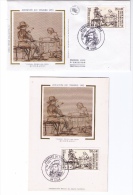 2 Documents Philatéliques Premier Jour, Rembrandt, « Homme Dictant Une Lettre », Lille, 1983 - Rembrandt