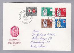 Schweiz Pro Patria 1957-04-01 FDC Nach Hamburg - Cartas & Documentos