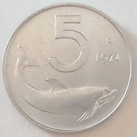 1974 - Italia 5 Lire    ---- - 5 Liras