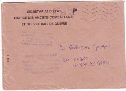 T254. LETTRE FRANCHISE ANCIENS COMBATTANTS VICTIMES DE GUERRE - STRASBOURG -1995 - Frankobriefe