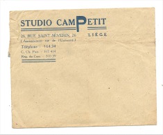 Enveloppe à Entête - Studio Photo CamPETIT - Liège 1945...1949  (sf88) - 1900 – 1949