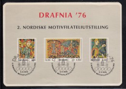 Norway Used Souvenir Card DRAFNIA '76 - Small Nick At Top - Ensayos & Reimpresiones
