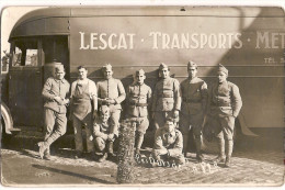 CARTE PHOTO TRANSPORTS LESCAT ?? PEUT ETRE METZ ?? LES DURS DE LA 82 A ! - Transporter & LKW