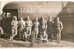 CARTE PHOTO TRANSPORTS LESCAT ?? PEUT ETRE METZ ?? LES DURS DE LA 82 A ! - Camions & Poids Lourds