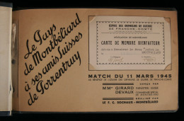 FOOTBALL ALBUM Photos Match F.C. SOCHAUX MONTBELIARD Vs F.C. PORRENTRUY ( Suisse) 11 Mars 1945 PEUGEOT - Franche-Comté