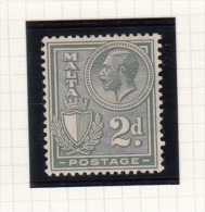 KING GEORGE V - Inscr POSTAGE - Malta (...-1964)