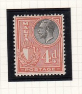 KING GEORGE V - Inscr POSTAGE - Malte (...-1964)