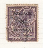 KING GEORGE V - Optd POSTAGE AND REVENUE - Malte (...-1964)