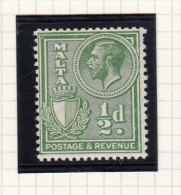 KING GEORGE V - Inscr POSTAGE AND REVENUE - Malta (...-1964)