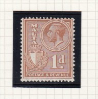 KING GEORGE V - Inscr POSTAGE AND REVENUE - Malte (...-1964)