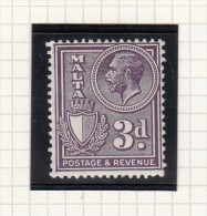 KING GEORGE V - Inscr POSTAGE AND REVENUE - Malta (...-1964)