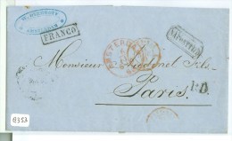 HANDGESCHREVEN BRIEF Uit 1863 Van AMSTERDAM * NA POSTTIJD * Naar PARIS FRANCE (8353) - Covers & Documents