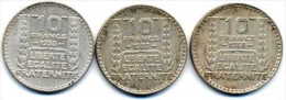 10 F ARGENT (x 3 Pièces) - TURIN 1939 - 1939 - 1938 - K. 10 Francs