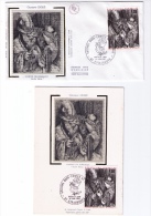 2 Documents Philatéliques Premier Jour, Gustave Doré, Contes De Perrault, « Barbe Bleue », 1983 - Grabados