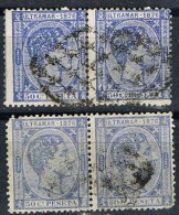 Lote  2 Parejas Sellos CUBA, Alfonso XII, Variedad Color, Num 37 Y 37a º - Kuba (1874-1898)