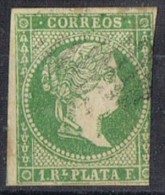 Sello 1 Real ANTILLAS, Isabel II, Variedad Impresion, Num 8 º - Cuba (1874-1898)