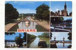 CP , 45 , BRIARD , Le Pont-Canal, L' Eglise, La Plage De Beauget - Briare