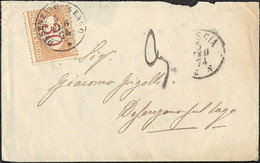 REGNO D'ITALIA - BUSTA CON ANNULLO 'DESENZANO SUL LAGO' 5.2.1874 CON SEGNATASSE C. 30 ISOLATO PER BRESCIA - SASSONE 7 - Postage Due