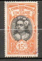 OCEANIE 15c Orange Noir 1913-15 N°26 - Used Stamps