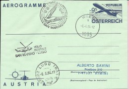 Aerogramme - Wien-Lugo / San Marino-Lugo / Titano 84, 6-9.6.1984., Cover - Sonstige & Ohne Zuordnung