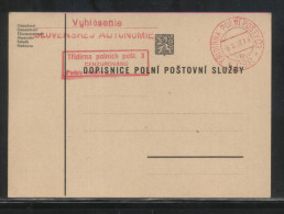 SLOVAKIA 1938 FELDPOST POSTCARD FIELD POST WW2 TRIDIRNA POLNICH POST 3 CENSOR MARKING - Briefe U. Dokumente