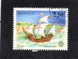 MONACO :  EUROPA : 500 Ans De La Découverte De L´Amérique Par Christophe Colomb : Caravelle "La Pinta" - Used Stamps