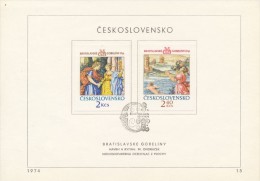 Czechoslovakia / First Day Sheet (1974/15) Bratislava: Bratislava Tapestries - Hero & Leander (Bratislava City Gallery) - Mitologia