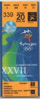 Jeux Olympiques Sydney 2000 - Billet Officiel D'admission Aux épreuves De Volleyball - Otros & Sin Clasificación