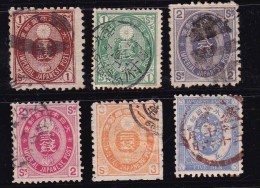 Japon 1879-1883 N°Y.T. :  60 à 65 Obl. - Gebraucht