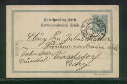 CZECHOSLOVAKIA AUSTRIAN PARTITION ZONE POSTCARD LITOMYSL TO WURZELSDORF - ...-1918 Prephilately