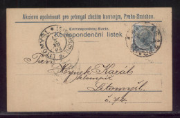 CZECHOSLOVAKIA AUSTRIAN PARTITION ZONE 1903 PRIVATE POSTCARD PRAHA-SMIHOV TO LITOMYSL - ...-1918 Prefilatelia