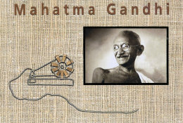 (N63-012  ) Mahatma Gandhi  , Prestamped Card, Postal Stationery-Entier Postal-Ganzsache - Mahatma Gandhi