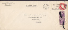 United States Uprated Postal Stationery Ganzsache Entier BAMBERG LUMBER Co., NEW YORK 1937 S.S. "QUEEN MARY" Shipsmail - 1921-40