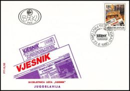 Yugoslavia 1990, FDC Cover "50 Years Of Vjesnik" - FDC