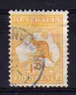 Australia - 1913 - 4d Kangaroo (Orange-Yellow) - Used - Used Stamps