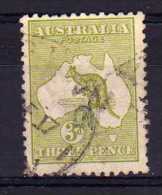 Australia - 1915 - 3d Kangaroo (Die II, Olive Green) - Used - Gebruikt