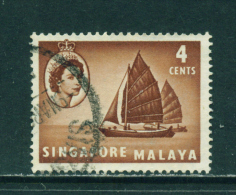 SINGAPORE  - 1955+  Queen Elizabeth II Definitives  4c  Used As Scan - Singapour (...-1959)