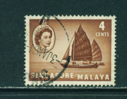 SINGAPORE  - 1955+  Queen Elizabeth II Definitives  4c  Used As Scan - Singapour (...-1959)